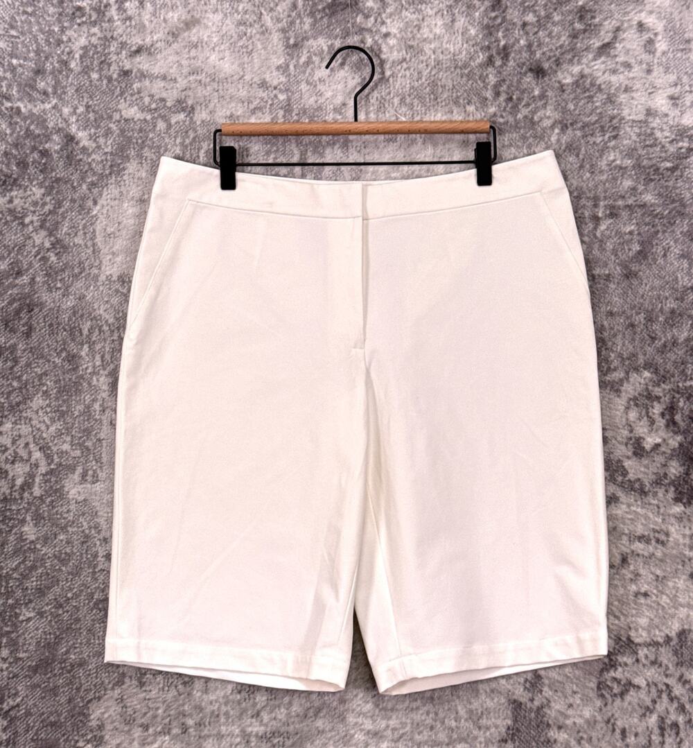 New Lafayette 148 Shorts 14 Womens Manhattan Bermuda Technical Stretch Cotton